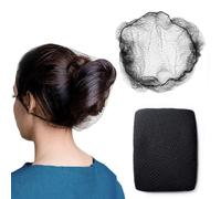 ZefeqCo Rete per capelli - 100 pezzi - 61 cm di nylon invisibile per donne e uomini - perfetta per chignon capelli, dormire e cucina - nero, nero, Prossoefinito