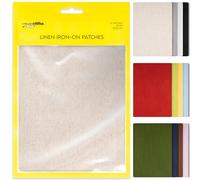 ZEFFFKA 12 Pack Toppe Termoadesive in Lino Kit di Riparazione per Abbigliamento Camicie Pantaloni Vestiti Aspetto Naturale Adesivo Forte 12 Colori 30 Percento Lino 70 Percento Cotone 13 x 18 cm