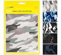 ZEFFFKA Patch Termoadesivi Mimetici Kit di Riparazione Tessile Stile Militare Adesivo Resistente 100% Cotone 5 Pezzi Dimensioni 13 x 18 cm