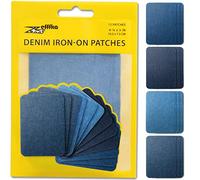 ZEFFFKA Toppe in denim termoadesive di alta qualità, per interni, esterni, colla più forte, 100% cotone, decorazione per riparazione, tonalità blu assortite, 12 pezzi, dimensioni 3" x 4-1/4" (7,5 cm x