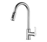 Zeffrary Rubinetto da cucina a 3 vie, miscelatore 3 in 1 per filtro dell'acqua, girevole a 360°, rubinetto girevole da cucina con 1 leva (cromato)