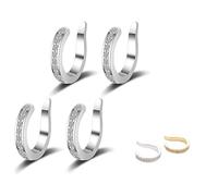 Zefiller Ear Clip, Fixure Ear Corrector, Ear Clips for Protruding Ears, Pierceless Ears Cuff Earring for Women, Portable & Adjustable Lightweight Earrings (Argentato*2pc)