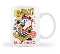 Zefiro Around Nature Tazza Divertente Maneki Neko - Gatto Giapponese porta fortuna - Tokyo amici amore (Bianco - neko 2)