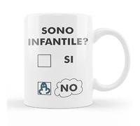 Zefiro Around Nature Tazza Mug Divertente Sei infantile? 320ml - Idea Regalo Originale per Amici e Colleghi Bastardi - Tazza in Ceramica Simpatica per Ufficio e Compleanno - Regalo Scherzo Uomo Donna
