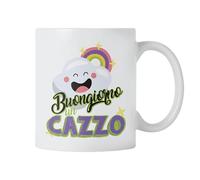 Zefiro Tazza Divertente Buongiorno Nuvola Arcobaleno - Mug Simpatica Buongiorno un Ca... - Around Nature