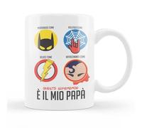 Zefiro Tazza Papà Divertente Superpapà Daddy Like Superhero - Il mio supereroe - Mug simpatica Idea Regalo per la festa del Papà - Around Nature