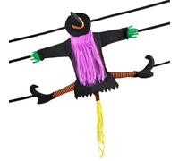 Zegaqae Decorazione per streghe di Halloween, strega volante in caso di impatto sull'albero, decorazione grande e divertente per porta, giardino, albero