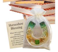 Zegaqae Horseshoe Blessing - Abbraccio, portafortuna nel palmo della tua mano, con cartina | Scrivania, libreria, comodino, posto di lavoro