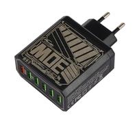 Zegaqae Spine da Parete - Prolunga Multipresa con Prese Multiple - Espansore di Prese USB con Ricarica Rapida QC3.0 a 6 Porte con Protezione da Sovraccarico per Telefono Tablet Viaggio e Uomini