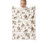 Zegaqae Western Baby Coperta - Western Babysachen,Vintage Accogliente Trapunta Rustica per Viaggi Campeggio Auto Panchina Terrazza Appartamento