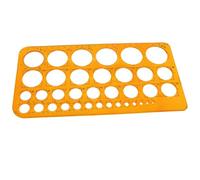 Zegnuem Stencil con 36 cerchi per disegno tecnico, in plastica resistente, per disegno tecnico, architettura e design di gioielli, colore arancione trasparente