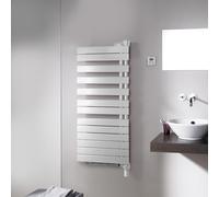 Zehnder Design Radiatore Roda elettrico ROEL-140-055 / IPS 1344x115x115x550, sinistra, Heizkörper: Bianco RAL 9016