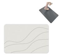 ZEID Matmend Bath Mat, Water Absorbing Rug, Matmend Stone Bath Mat, Easy To Clean For Bathroom Floor, Diatomaceous Earth Stone Material, Non Slip, Quick DryFor Bathroom Floor, Ktichen Cuonter (White)