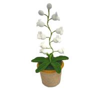 ZEID Shimmernest Lilyglow Flowers, Ten Petals Lily of The Valley Lamp, Crochet Lily Lamp, Soft Ambient Lighting, Elegant Floral Design, Ideal for Hotel Or Bedroom Use (White warm light)