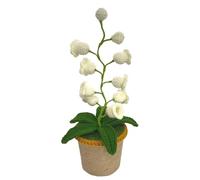 ZEID Shimmernest Lilyglow Flowers, Ten Petals Lily of The Valley Lamp, Crochet Lily Lamp, Soft Ambient Lighting, Elegant Floral Design, Ideal for Hotel Or Bedroom Use (Off-white warm light)