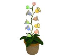 ZEID Shimmernest Lilyglow Flowers, Ten Petals Lily of The Valley Lamp, Crochet Lily Lamp, Soft Ambient Lighting, Elegant Floral Design, Ideal for Hotel Or Bedroom Use (Off-white coloured light)