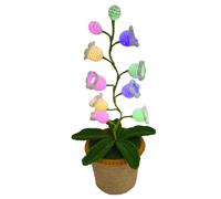 ZEID Shimmernest Lilyglow Flowers, Ten Petals Lily of The Valley Lamp, Crochet Lily Lamp, Soft Ambient Lighting, Elegant Floral Design, Ideal for Hotel Or Bedroom Use (White coloured light)