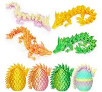 ZeiLaBang Kakadi 4 uova di drago stampate 3D, 13 cm, misterioso uovo di drago con drago all'interno, mini giocattolo con stampa 3D, per il giorno di Natale, decorazione da scrivania