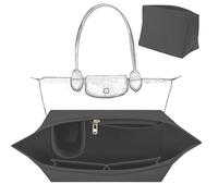 ZeiLaBang Kakadi Organizer per borsa Longchamp Multi-Pocket Felt Handbag Organizer, nero, M, pelliccia, 20 x 30 x 20 cm, 0,14 kg, 7 scomparti, per borsa, 1 pezzo, max. 5 kg