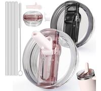 ZeiLaBang Kakadi Stanley Cup - 2 coperchi Stanley da 40 oz, coperchio di ricambio a prova di perdite, con 4 cannucce e 1 spazzola per cannuccia, coperchio di ricambio per accessori Stanley Cup