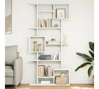 Zeiquah Libreria bianca, 92 x 29 x 188 cm, in legno con 9 scomparti aperti, versatile, divisorio per soggiorno, ufficio, cameretta dei bambini e corridoio, conservazione stabile