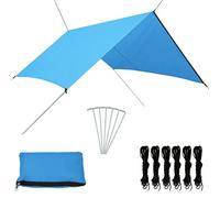 Zeiquah Telone per esterni, 3 x 2,85 m, blu, impermeabile, resistente ai raggi UV, per campeggio, balcone, terrazza, giardino, spiaggia, gazebo, protezione solare, antivento, facile da montare, con