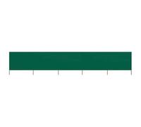 Zeiquah Tessuto antivento, 5 pezzi, 600 x 80 cm, verde, per balcone, terrazzo, giardino, gazebo, protezione solare, protezione UV, protezione dal vento, con pali in legno e supporto per giornate