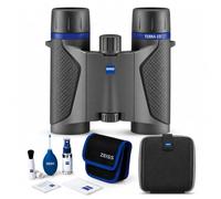 ZEISS Terra ED Pocket - Binocolo compatto, 10 x 25, kit di pulizia lenti, colore: nero