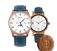 Zeitholz Orologi in legno coppie con incisione gratuita, regali personalizzabili, Klitten Bianco 42mm & Rosenbach Bianco 36mm. Realizzati in legno naturale con movimento al quarzo giapponese.