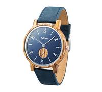Zeitholz Orologio in Legno da Uomo - Modello Amtsberg, Fatto a Mano da legno d'ulivo Naturale 100% con Movimento al Quarzo - Orologio con Venature Lignee Analogico Digitale per Lui