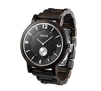 Zeitholz Orologio in Legno da Uomo - Modello Schmiedeberg, Fatto a Mano da Sandalo Naturale 100% con Movimento al Quarzo - Orologio con Venature Lignee Analogico Digitale per Lui