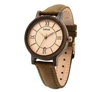 Zeitholz Orologio in legno per donna, orologio analogico collezione Rosenbach 36mm, in legno naturale con movimento al quarzo giapponese e calendario mensile. (Rosa)