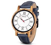 Zeitholz Orologio in legno per donna, orologio analogico collezione Rosenbach 36mm, in legno naturale con movimento al quarzo giapponese e calendario mensile. (Bianco)