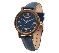 Zeitholz Orologio in legno per donna, orologio analogico collezione Rosenbach 36mm, in legno naturale con movimento al quarzo giapponese e calendario mensile. (Navy)