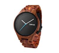 Zeitholz Orologio in Legno per Uomo, Orologio analogico collezione Stolpen 42mm, in legno naturale con movimento al quarzo giapponese. Minimalista e sportivo. (Marrone)