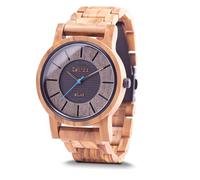 Zeitholz Orologio in Legno per Uomo, Orologio da Polso Solare Sonnenberg, Analogico, 40 mm, 100% Legno Naturale con Movimento Solare Giapponese.
