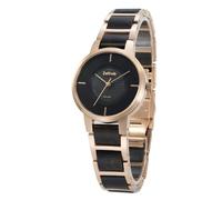 Zeitholz Orologio Solare Donna - Freiberg, 36mm in Legno di Sandalo o Rovere, con Tecnologia Solare Giapponese Avanzata e Design Elegante e Sostenibile (Nero)