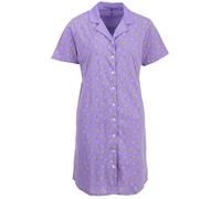 Zeitlos Camicia da notte da donna a maniche corte Milla con limoni, M-2XL, con bottoni e colletto, lilla., L