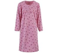 Zeitlos Camicia da notte da donna, a maniche lunghe, termica, in tinta unita, con bottoni, a cuore, Colore: rosa., L