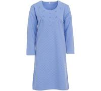 Zeitlos Camicia da notte da donna, termica, a maniche lunghe, con bottoni invernali, taglia M-XXL, Blu, XL