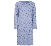 Zeitlos Camicia da notte da donna termica a maniche lunghe con fiori, bottoni e bordino, lilla., L