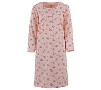 Zeitlos Camicia da notte da donna termica a maniche lunghe tinta unita con abbottonatura cuore, arancione, L