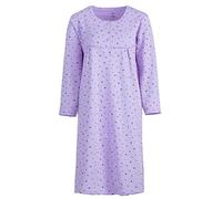 Zeitlos Camicia da notte da donna termica invernale morbida frutta bottoni M-2XL, lilla., XXL