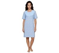 Zeitlos Camicia da Notte Donna Manica Corta a Fiori Scollo V, Farbe:Blau, Größe-Damen:4XL