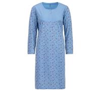 Zeitlos Camicia da Notte Donna Manica Corta a Fiori Scollo V, Farbe:Blau, Größe-Damen:XXL