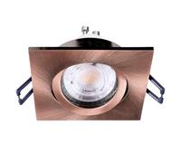 Zeitnet Inc. Faretto dorato quadrato orientabile incasso 8cm luce diffusa lampada LED 8W GU10