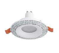 Zeitnet Inc. Faretto incasso moderno bianco tondo cristalli brillantini luce LED 5W GU10 65mm