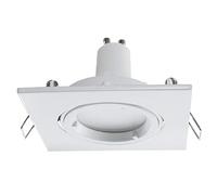 Zeitnet Inc. Faretto orientabile quadrato bianco lampada LED 8W GU10 incasso 80mm resa 60W