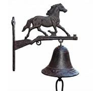 zeitzone Campanella per porta cavallo, rustico, in ghisa, stile rustico, marrone antico