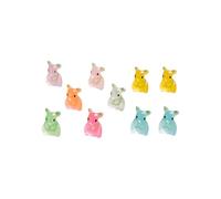 Zeiwohndc 10pcs incandescente nel buio piccole figurine colori assortiti resina statue animali per e decorazioni statue di colore vibrante